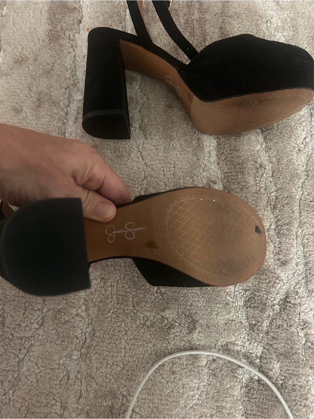 Jessica Simpson Black Suede Crisscross Strap Heels - Picture 4 of 4